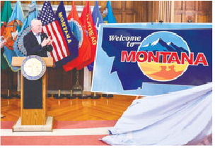 Governor Unveils Welcome To Montana Signs