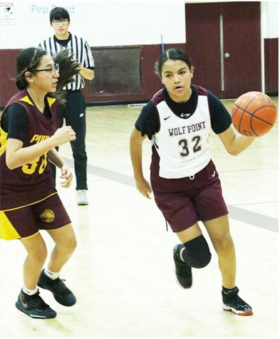 Wolf Point, Poplar Girls Battle  It Out In Junior High Basketball