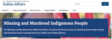 BIA Launches Site For Missing,  Murdered Indigenous Persons