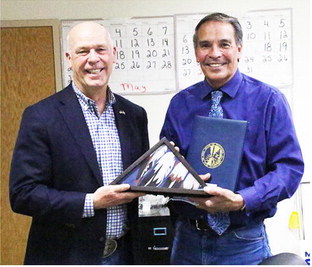 Governor Presents Tribal  Flag To Fort Peck Board