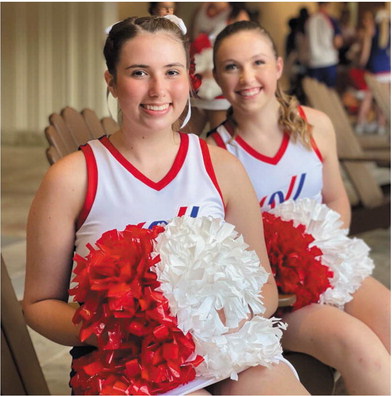 Cheerleaders Represent Area  During Pearl Harbor Parade