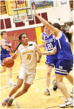 Poplar Falls Against Malta In District 2B Basketball Action Poplar Falls Against Malta In District 2B Basketball Action