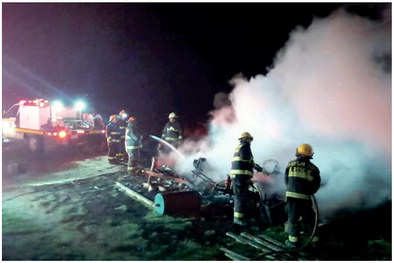 Camper Fire Near Poplar