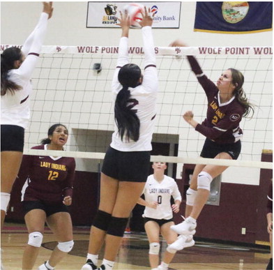 Poplar Edges Wolf Point In Conference Volleyball Action Poplar Edges Wolf Point In Conference Volleyball Action