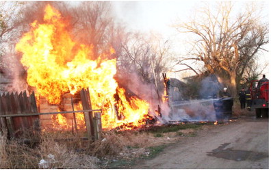 Saturday Fire Destroys Shed